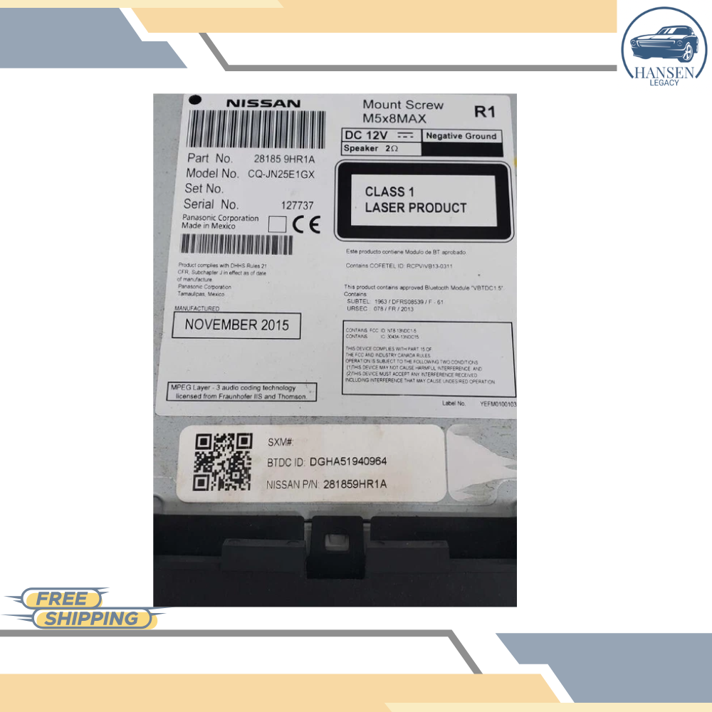 2016–2017 Nissan ALTIMA Radio Display Receiver AM FM CD OEM — view 3