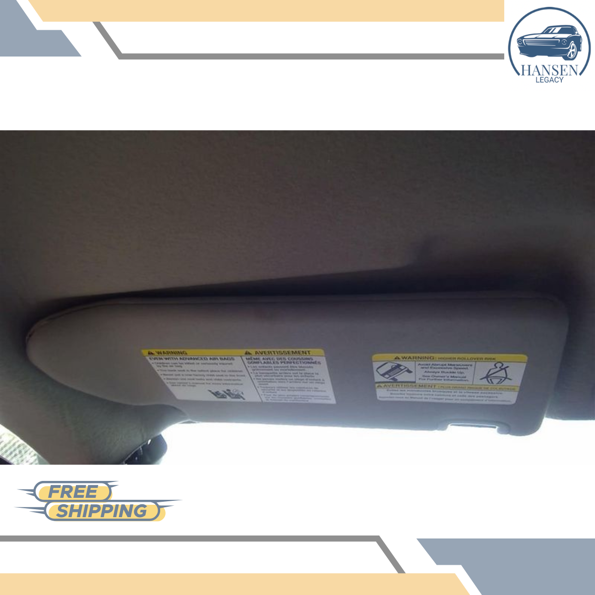 2013–2021 Nissan Frontier Left Driver Side without Illumination Sun Visor Gray — view 3