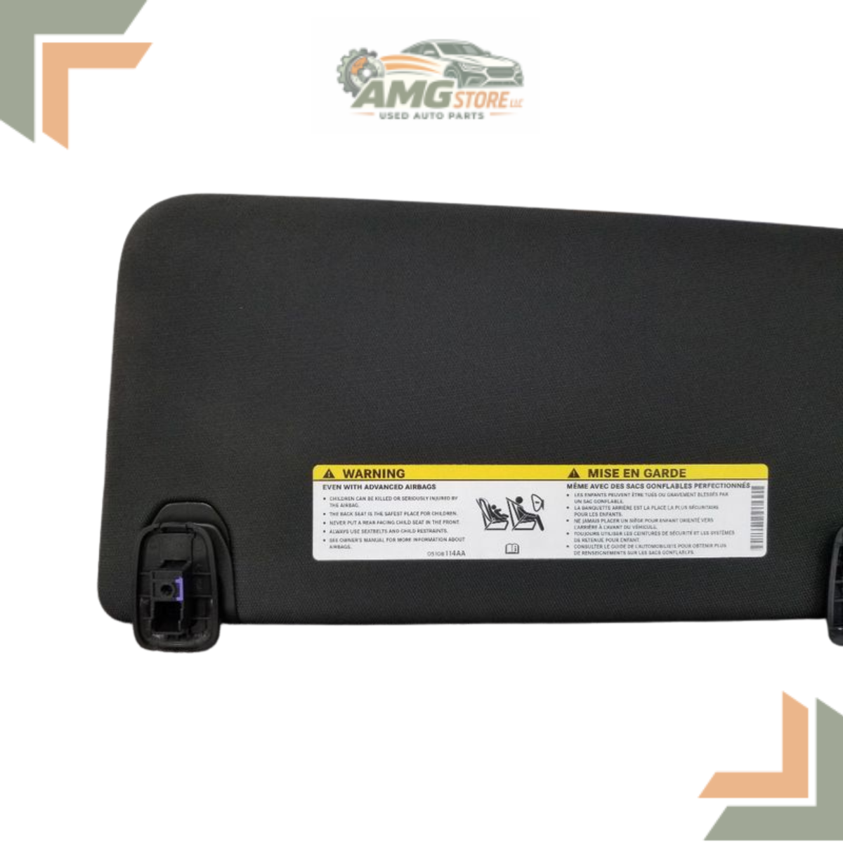 2019–2023 Dodge Ram 1500 Right Hand Passenger Side Sun Visor Black OEM — view 2
