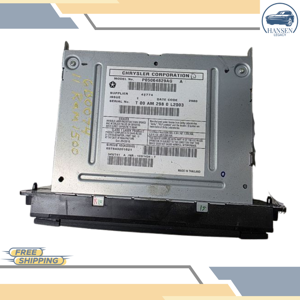 2011 Dodge Truck Ram 1500 AM FM Radio Receiver with Navigation with Display Screen OEM — view 2