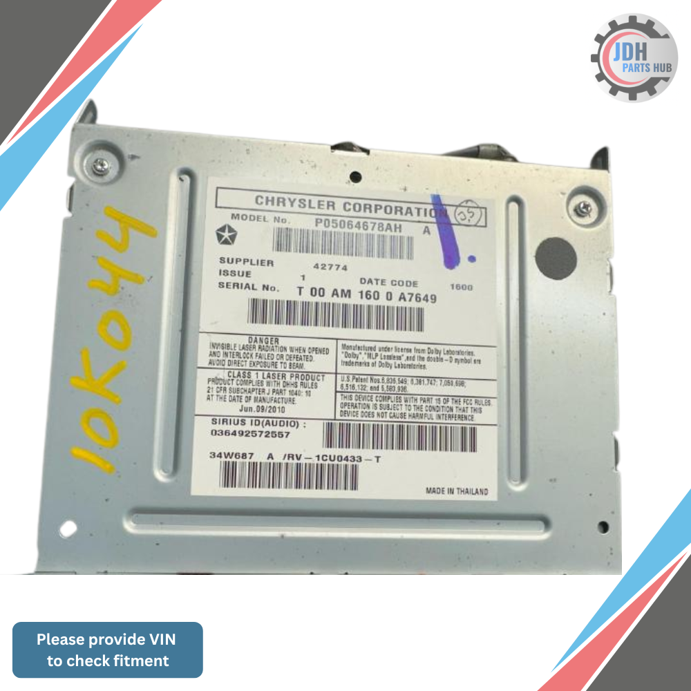 2010 Dodge Journey AM FM 20GB HDD MP3 DVD Player Radio Receiver ID RBZ — view 3