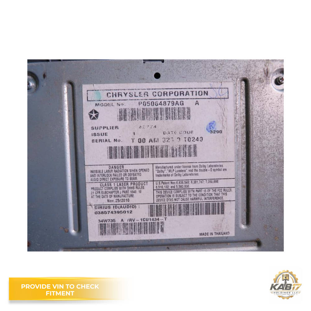 2008–2011 CHRYSLER TOWN & COUNTRY High Speed Radio CD DVD OEM P05064879AG — view 4