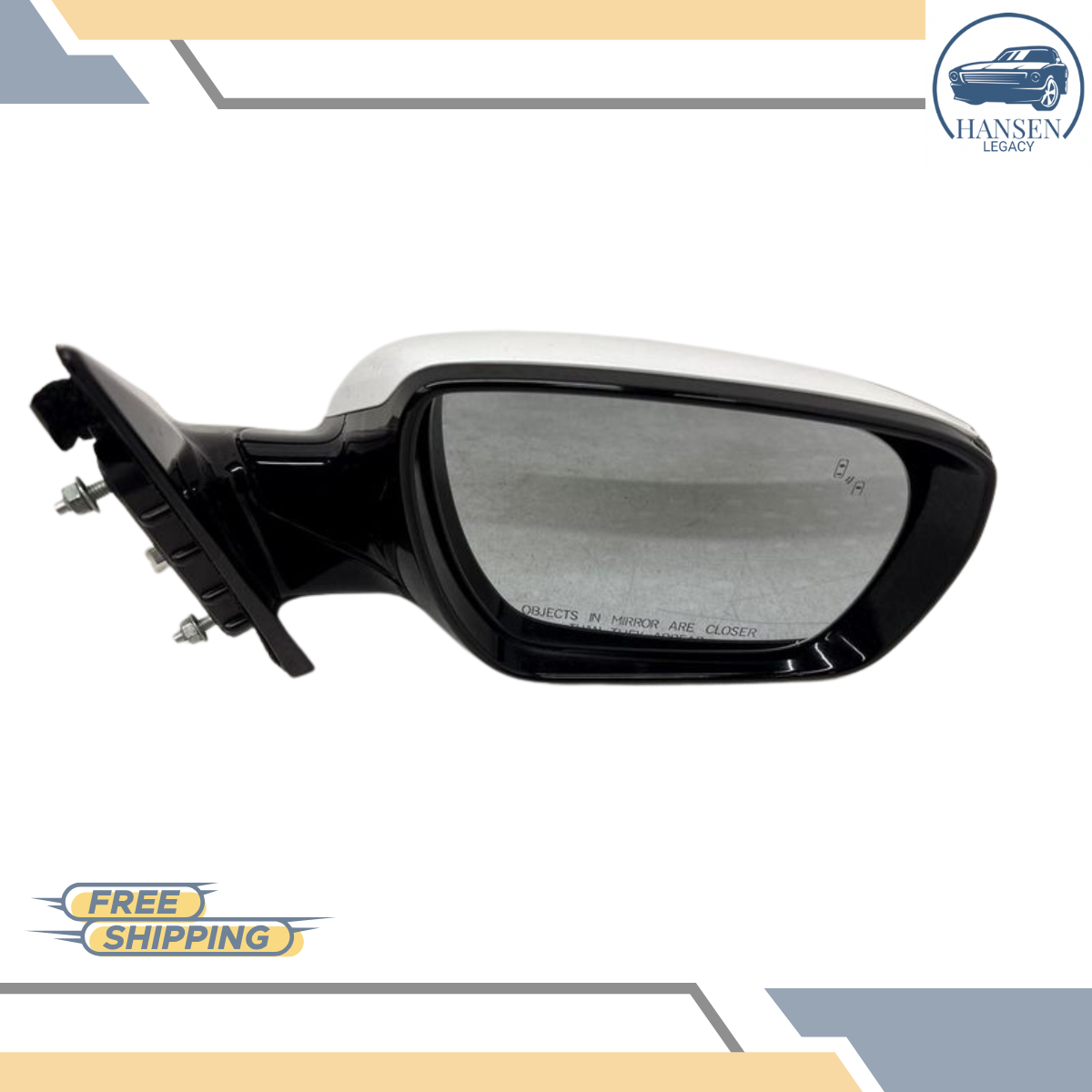 2013–2016 Hyundai Santa Fe Right Passenger Side View Door Mirror Power White OEM — view 2