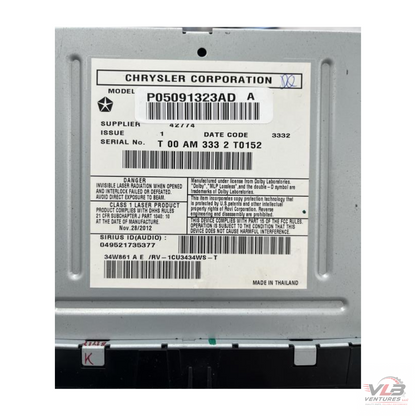 2011–2013 Dodge DURANGO Radio Display Receiver RBZ Satellite AM FM CD OEM — view 2