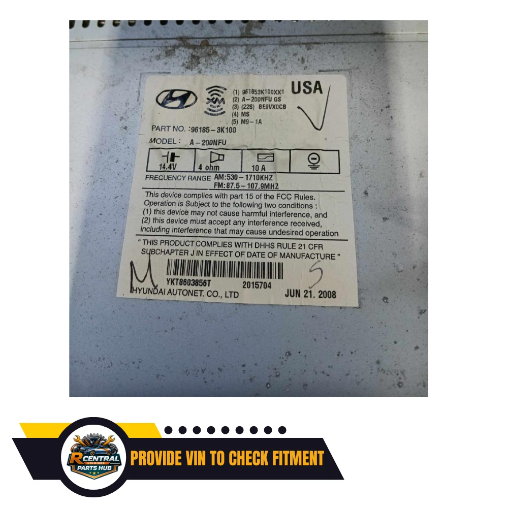 2009–2010 Hyundai Sonata Radio Receiver Display AM FM CD XM OEM — view 3