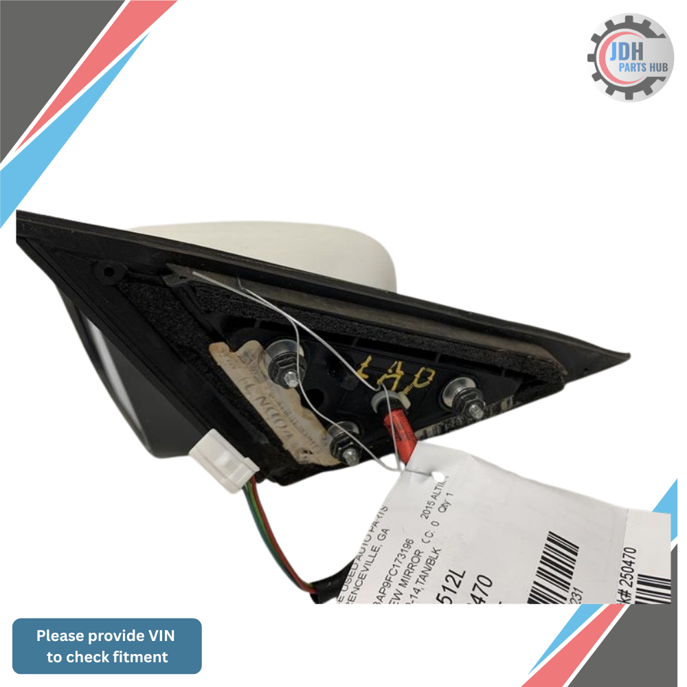 2013–2018 Nissan Altima Sedan Left Driver Side View Door Mirror White OEM — view 3