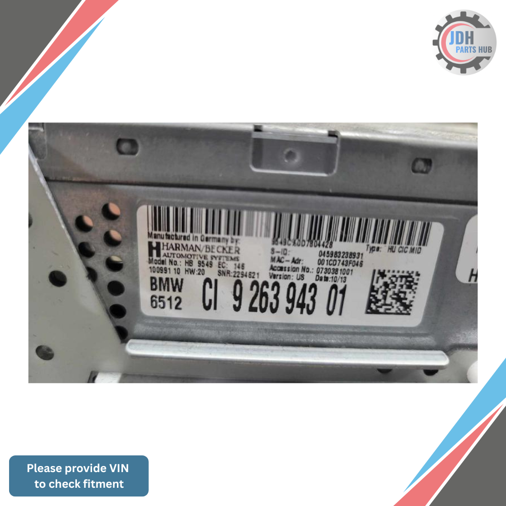 2011–2013 BMW X5 AM FM CD Satellite Radio Player Receiver without Navigation OEM — view 3