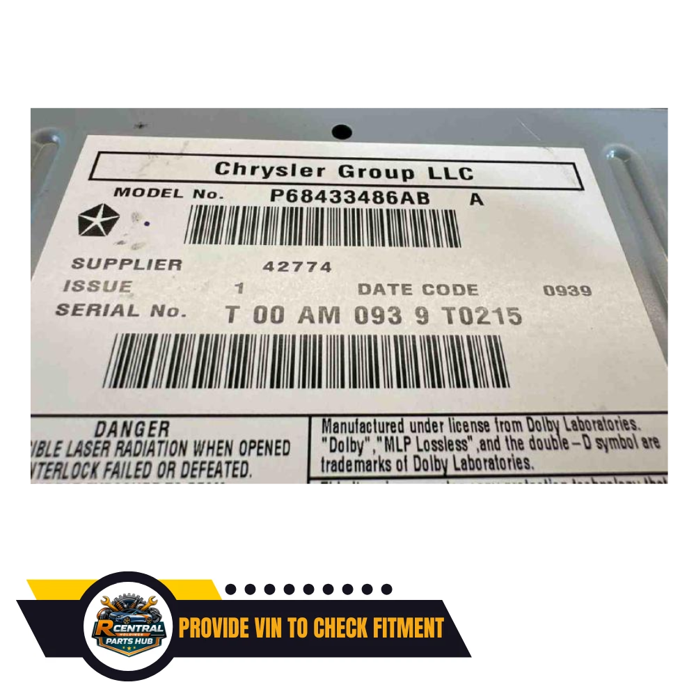 2012–2019 Dodge Caravan Radio MULTIMEDIA SATELLITE AM FM CD RBZ OEM — view 3