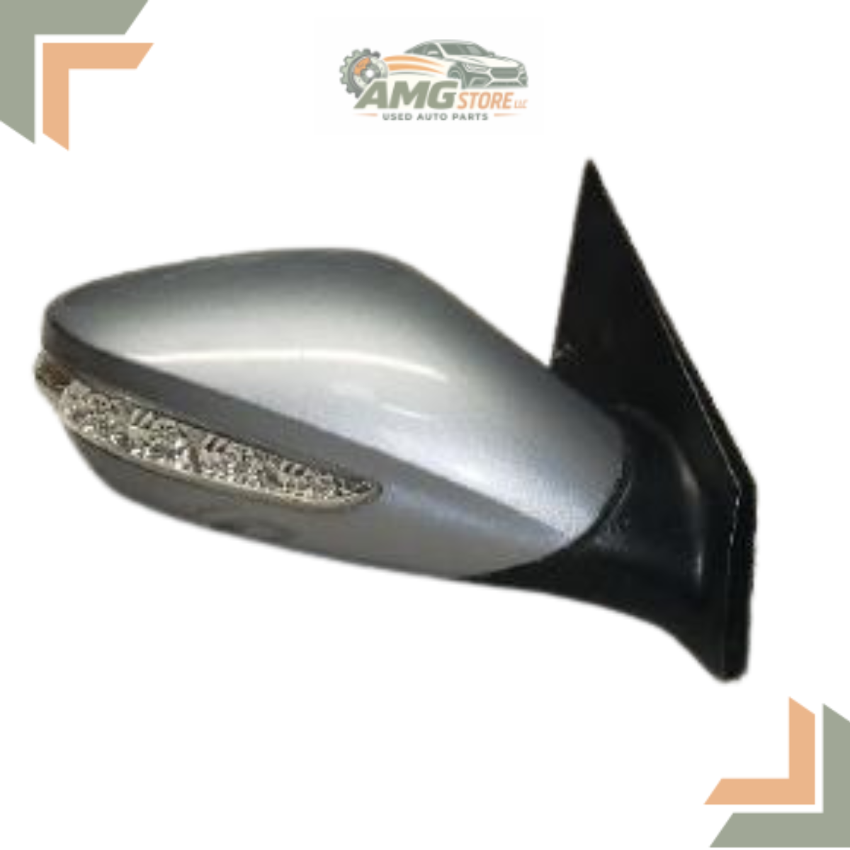 2011–2015 Hyundai Sonata Right Passenger Side View Door Mirror Silver — view 3