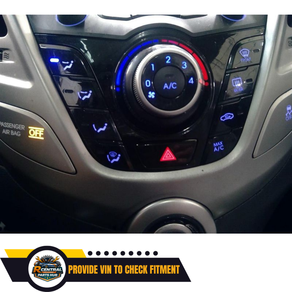 2012–2017 Hyundai Veloster Manual A/C Temp Climate Control Unit Gloss Finish OEM — view 2