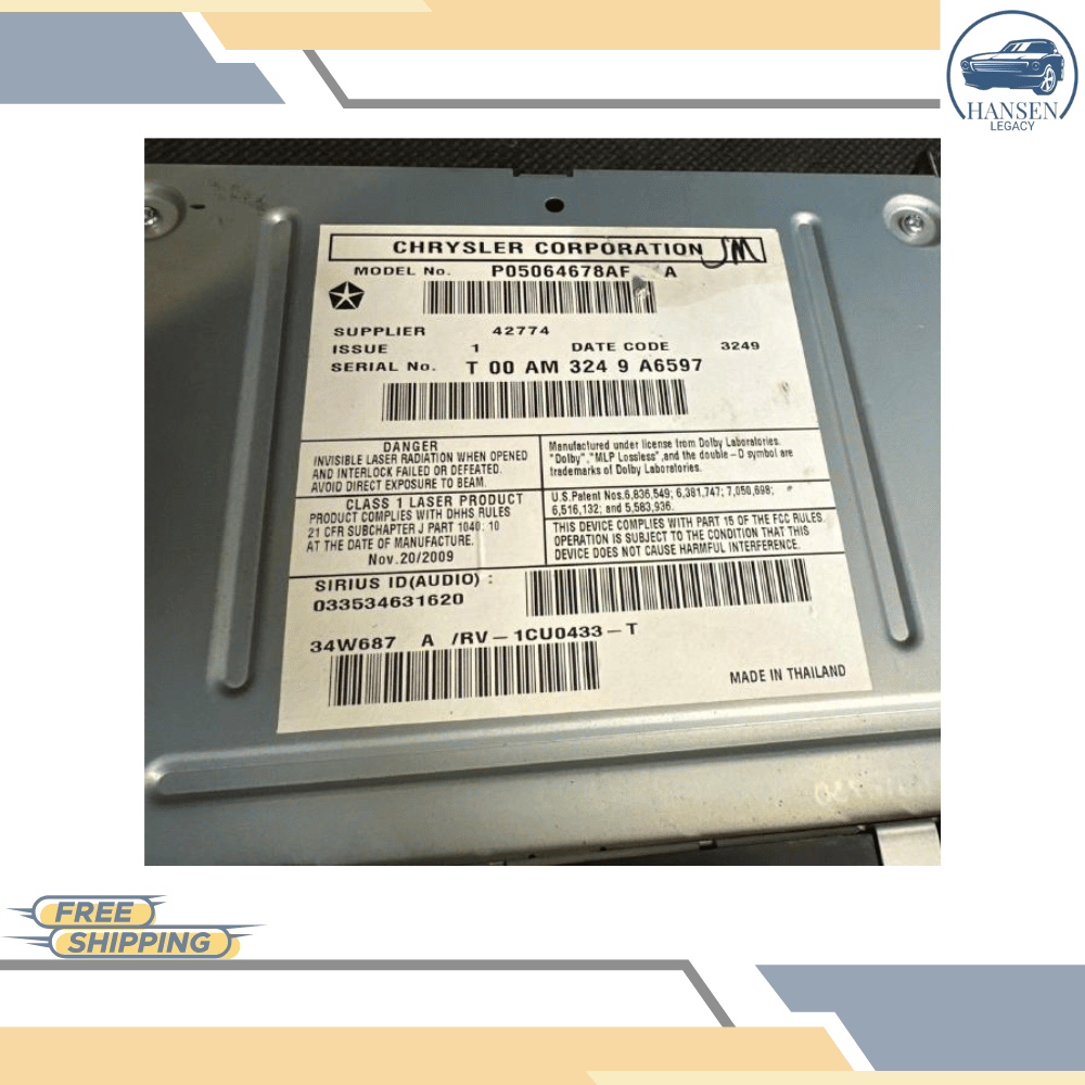 2010–2012 Dodge Ram 1500 2500 Pickup Radio AM FM DVD Player Receiver ID RBZ — view 4