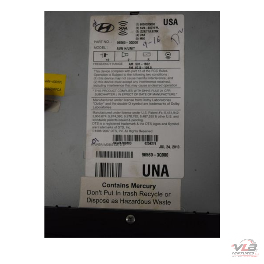 2011 Hyundai Sonata Radio Receiver with GPS Navigation OEM — view 3