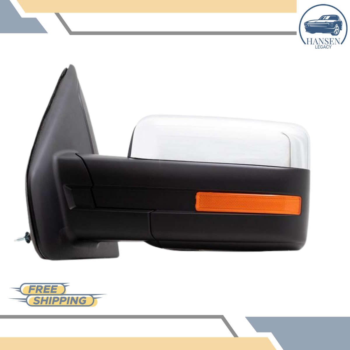 2011–2014 Ford F150 Left Driver Side View Mirror Power Folding Chrome Cap LH — view 5