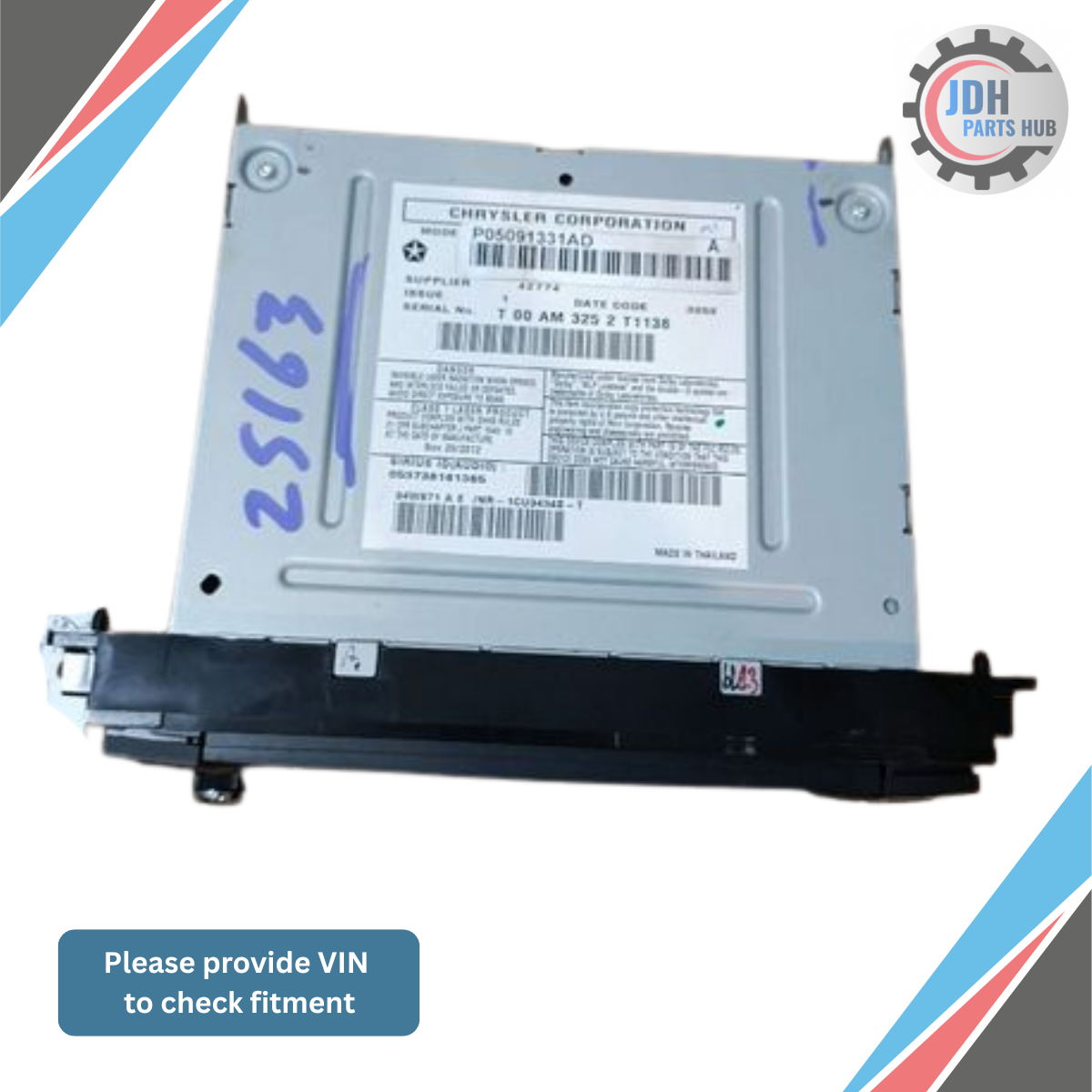 2012–2016 Chrysler Town & Country Navigation Radio AM/FM CD Receiver OEM RHB — view 2