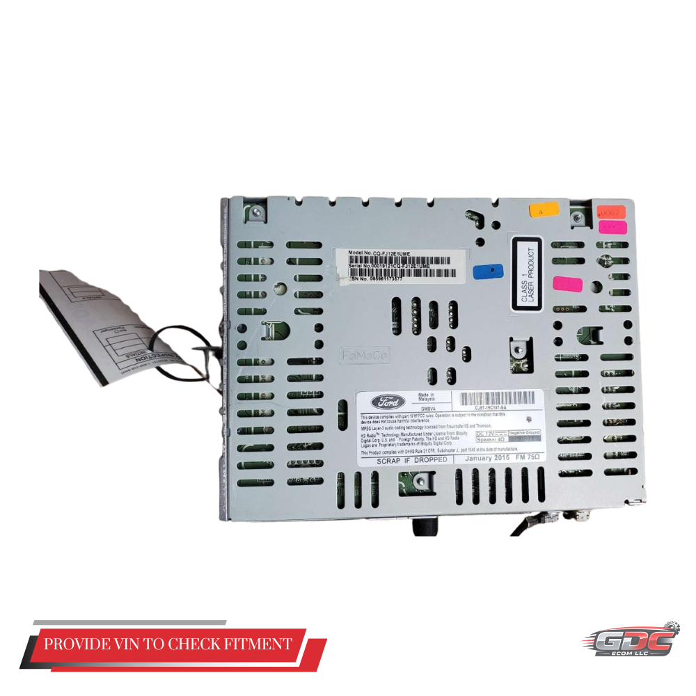 2015–2019 Ford Escape AM FM CD Mp3 Single Disc Radio Receiver OEM CJ5T-19C107-GA — view 1