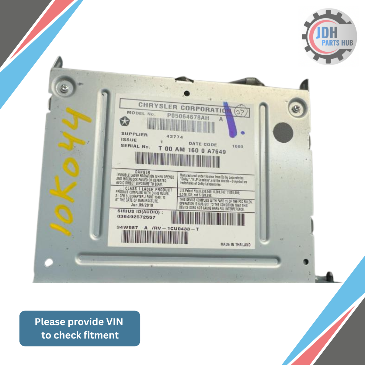 2010–2012 Dodge Ram 1500 2500 Radio AM FM DVD Receiver OEM RBZ — view 3