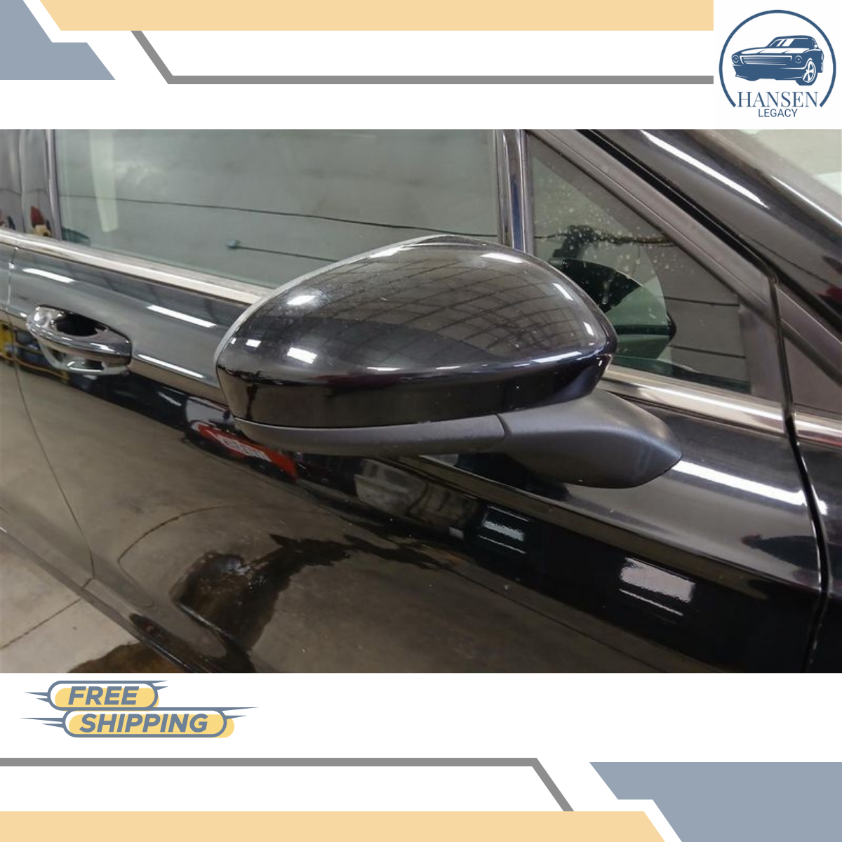 2019–2020 Ford Fusion Right Passenger Side View Door Mirror with Blind Spot Black — view 4