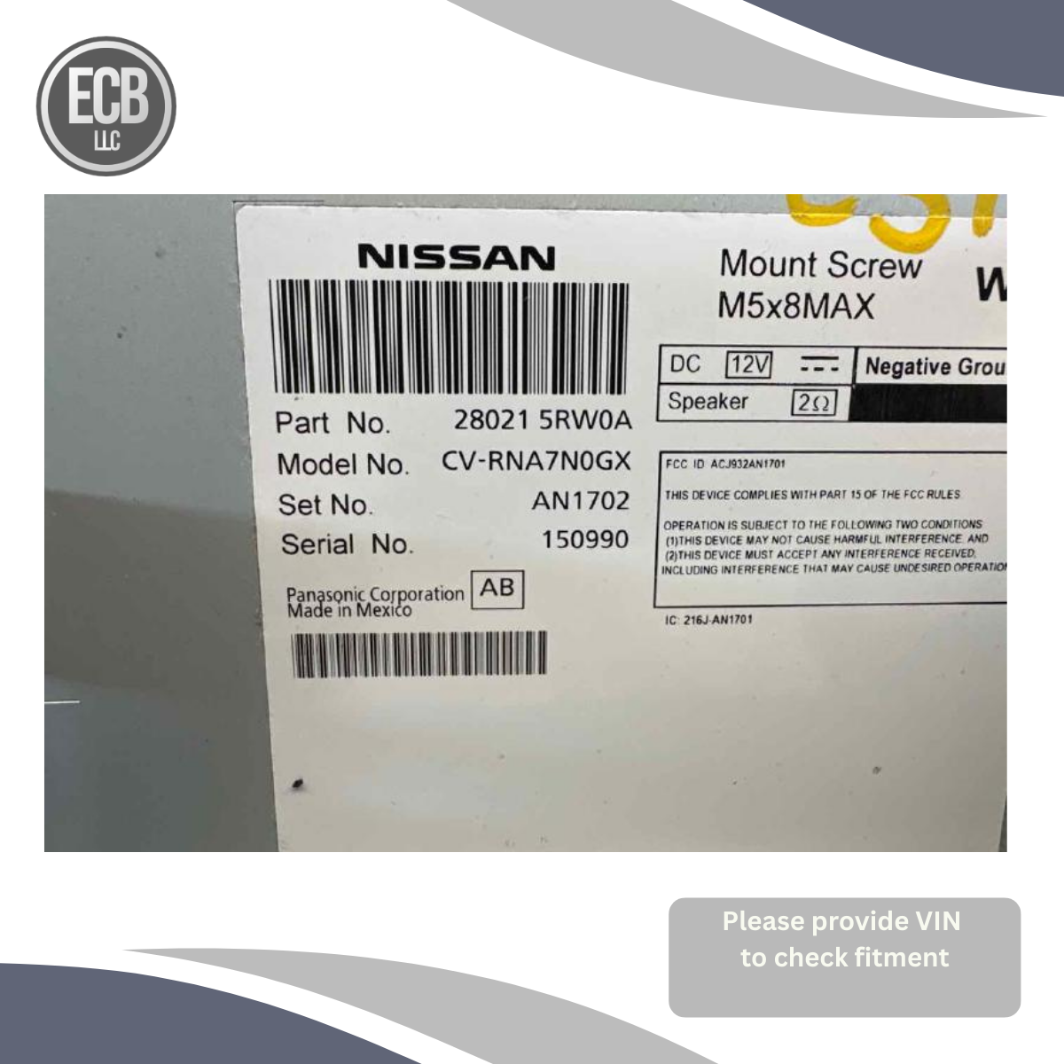 2020–2021 Nissan Versa Radio Receiver 7" Touch Screen without Navigation OEM — view 4