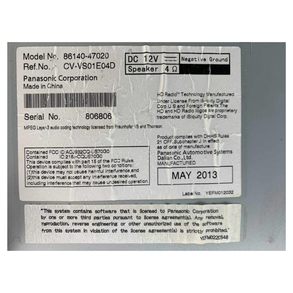 2012–2014 Toyota PRIUS Touch Screen Stereo AM FM XM HD Radio CD Player 57011 OEM — view 2