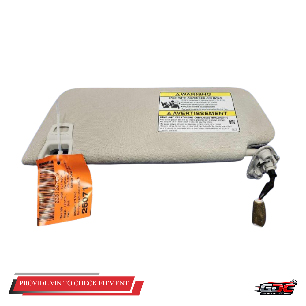 2020–2025 Subaru Legacy Passenger RH Sun Visor Gray OEM — view 3