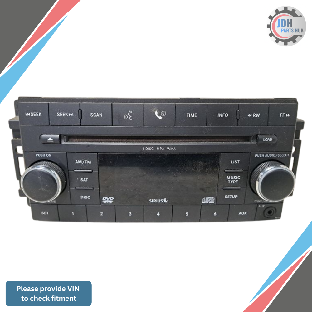 2008–2009 Jeep Wrangler AM FM 6 CD MP3 Radio Receiver REQ Satellite OEM — view 1