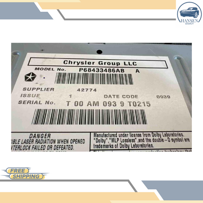 2013–2019 Dodge Caravan AM FM CD Satellite Radio Receiver RBZ OEM — view 4