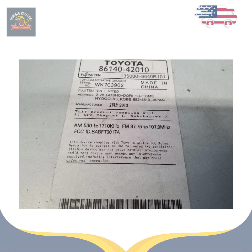 2013 Toyota Rav4 Radio Receiver with Display Screen 100067 OEM — view 2