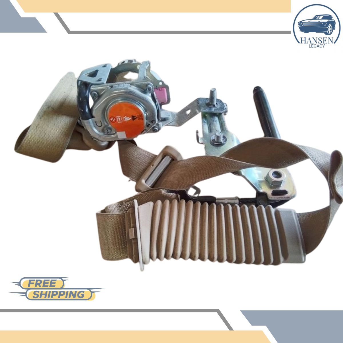2016–2017 Ford F150 Left Driver Seat Belt Retractor Crew Cab BEIGE 16 17 — view 3