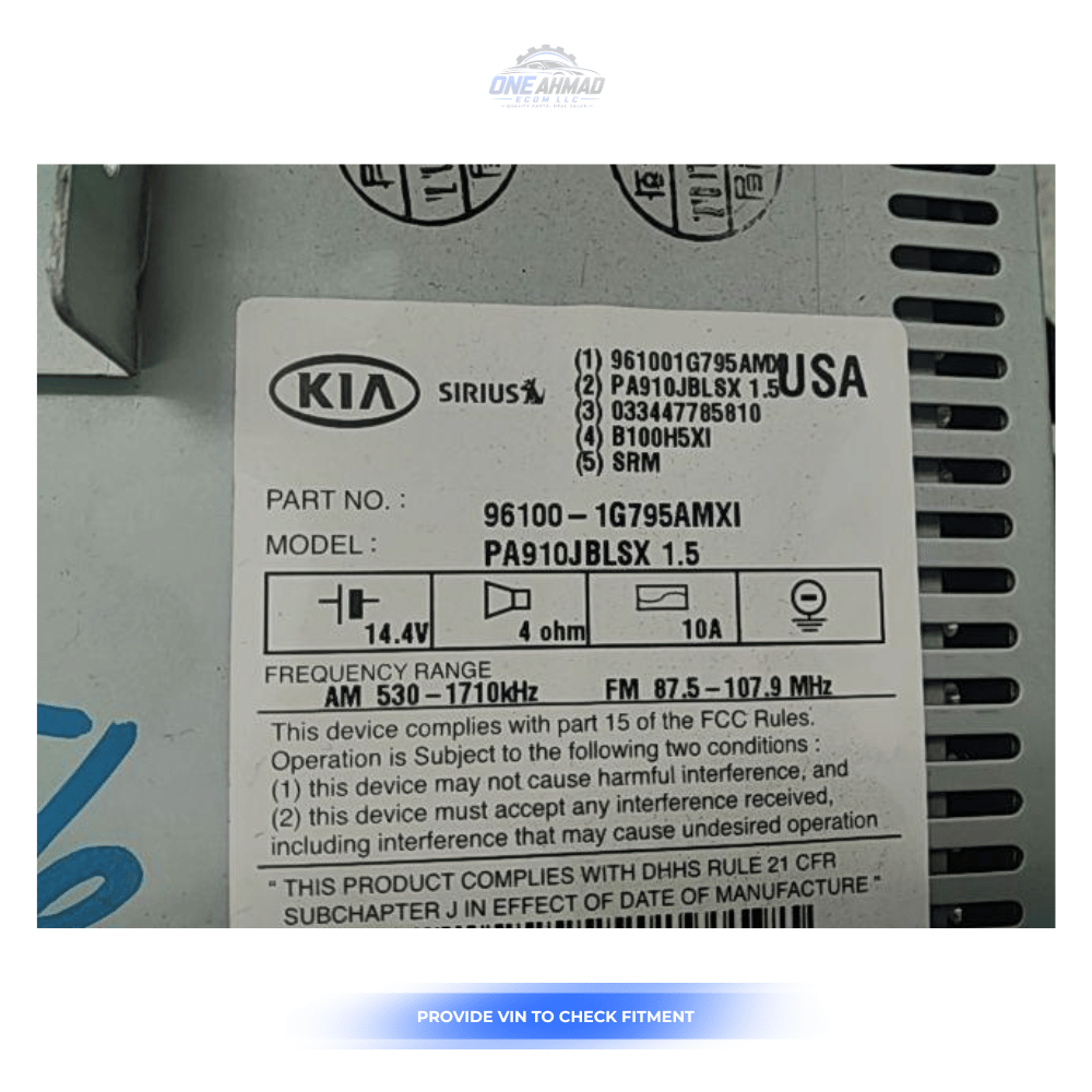 2009–2011 Kia Rio AM FM CD MP3 Satellite Radio Receiver OEM — view 3