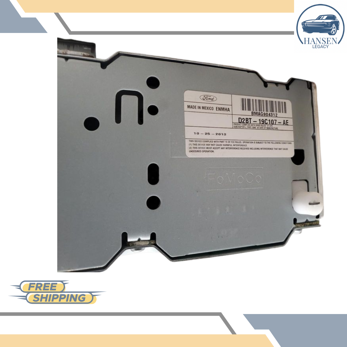 2014–2015 Ford Fiesta AM-FM-CD-MP3, single disc Radio Receiver 14 15 OEM — view 2