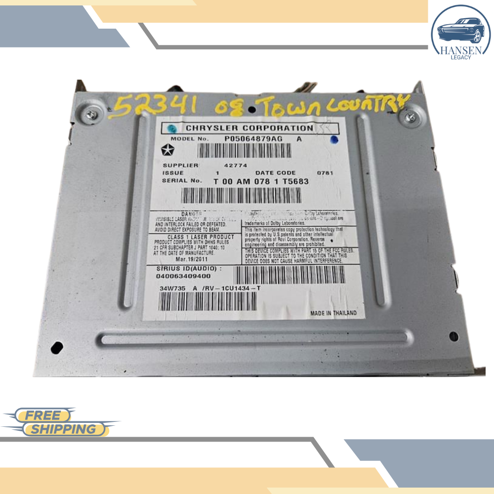 2008–2011 Chrysler Town & Country High Speed Radio CD DVD MyGig RBZ with Sat OEM — view 2