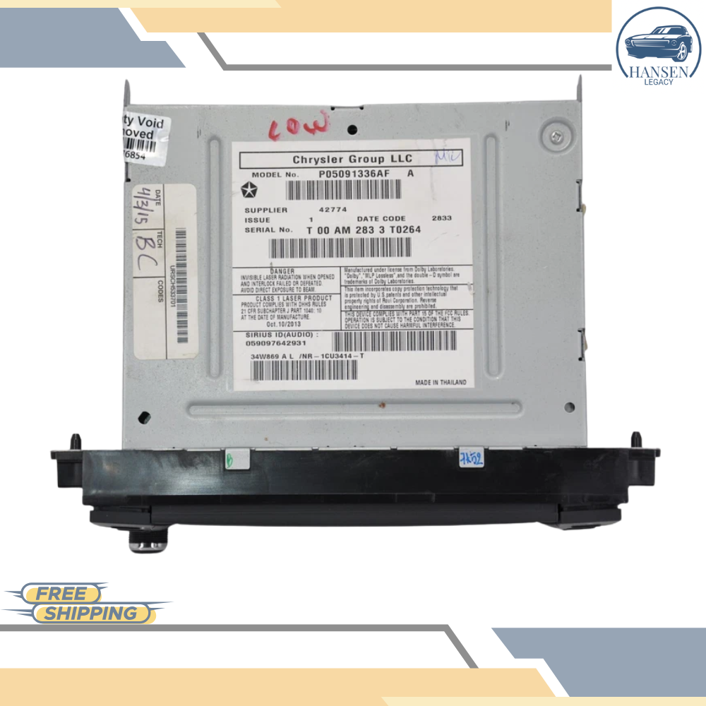 2011–2017 JEEP Dodge Challenger Chrysler Navigation 430n Radio Low RHB with CODE — view 4