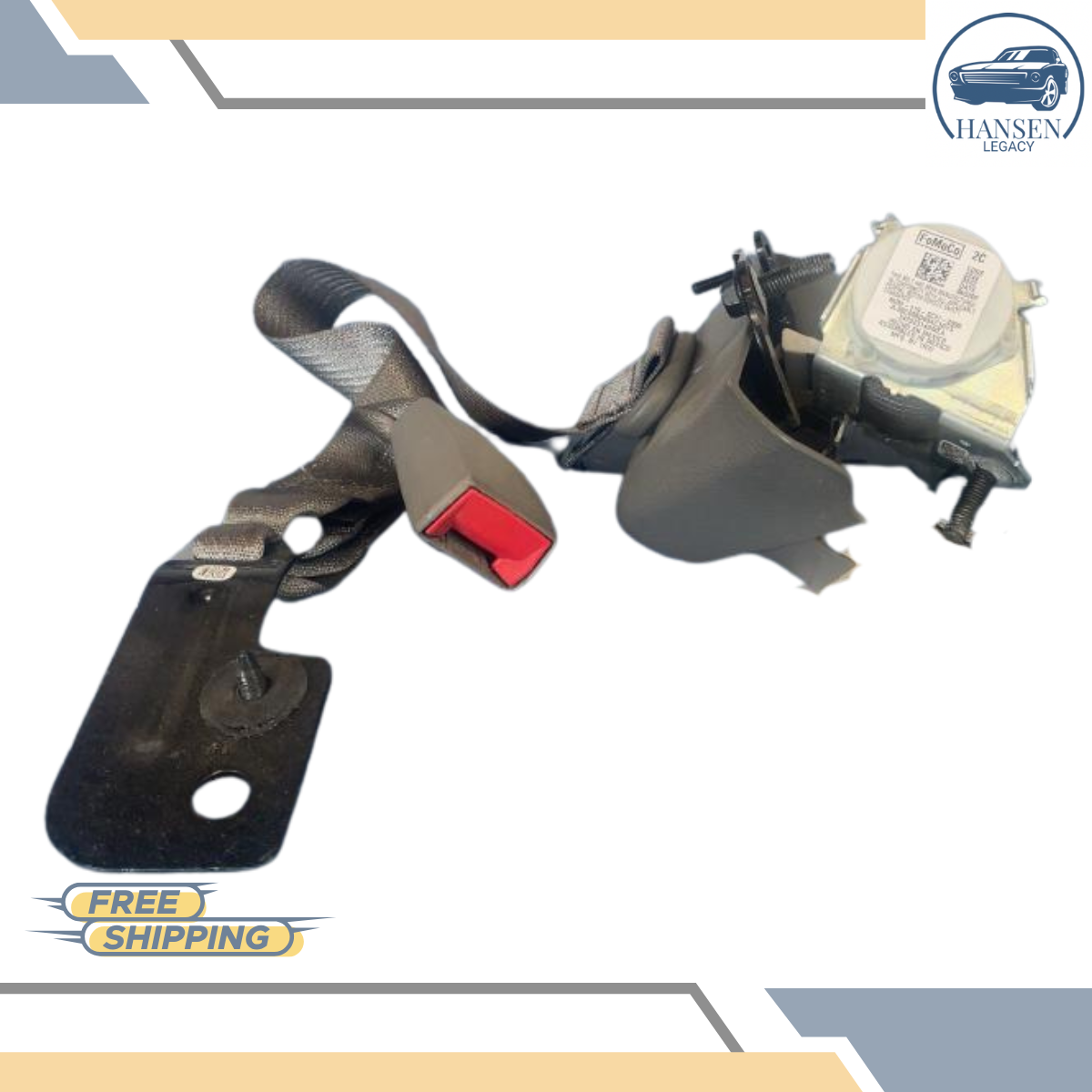 2018–2020 Ford F150 Left Driver Side Seat Belt Retractor Crew Cab Gray — view 2
