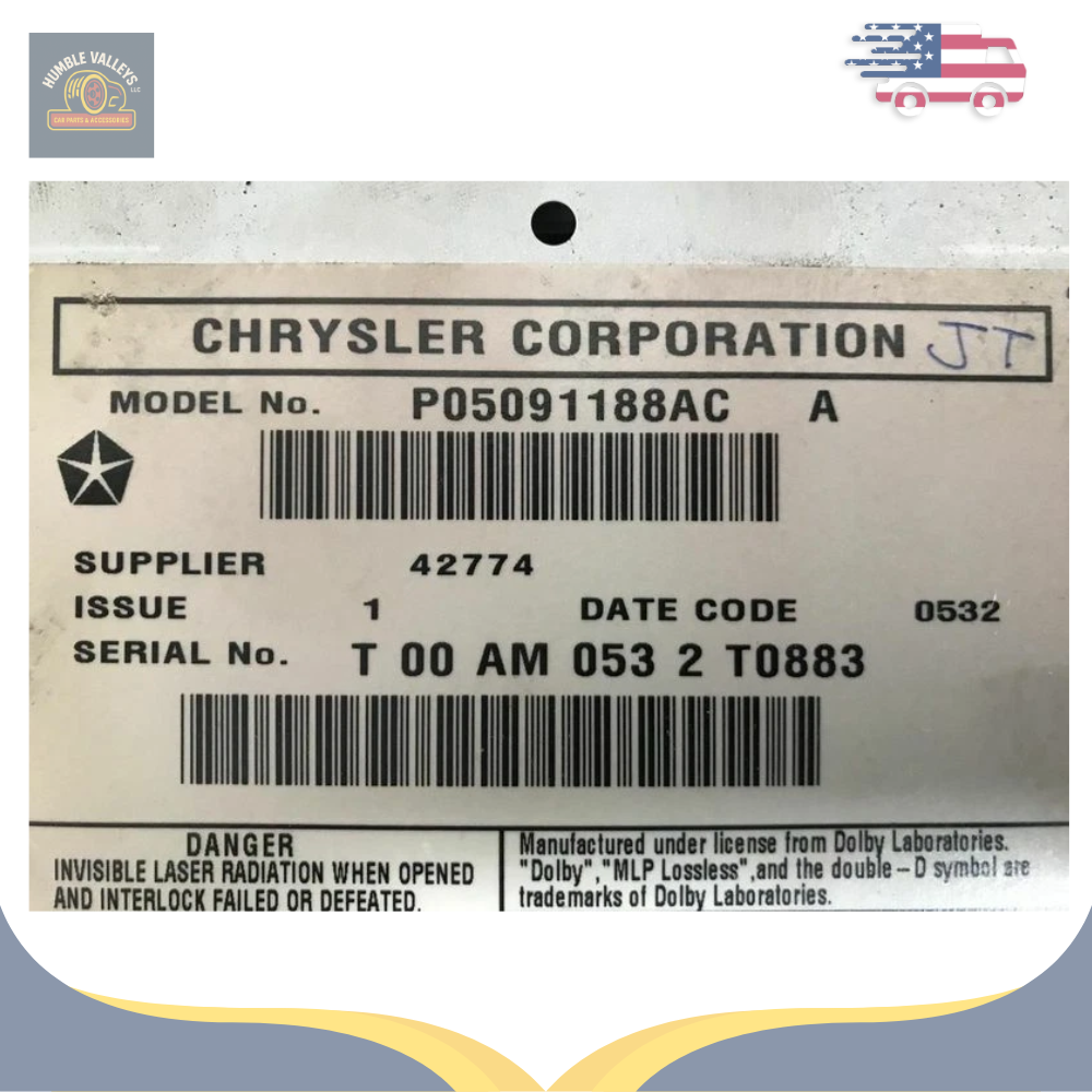2011 Jeep Grand Cherokee Radio with Navigation Sat CD DVD HDD Face ID RHB OEM — view 4