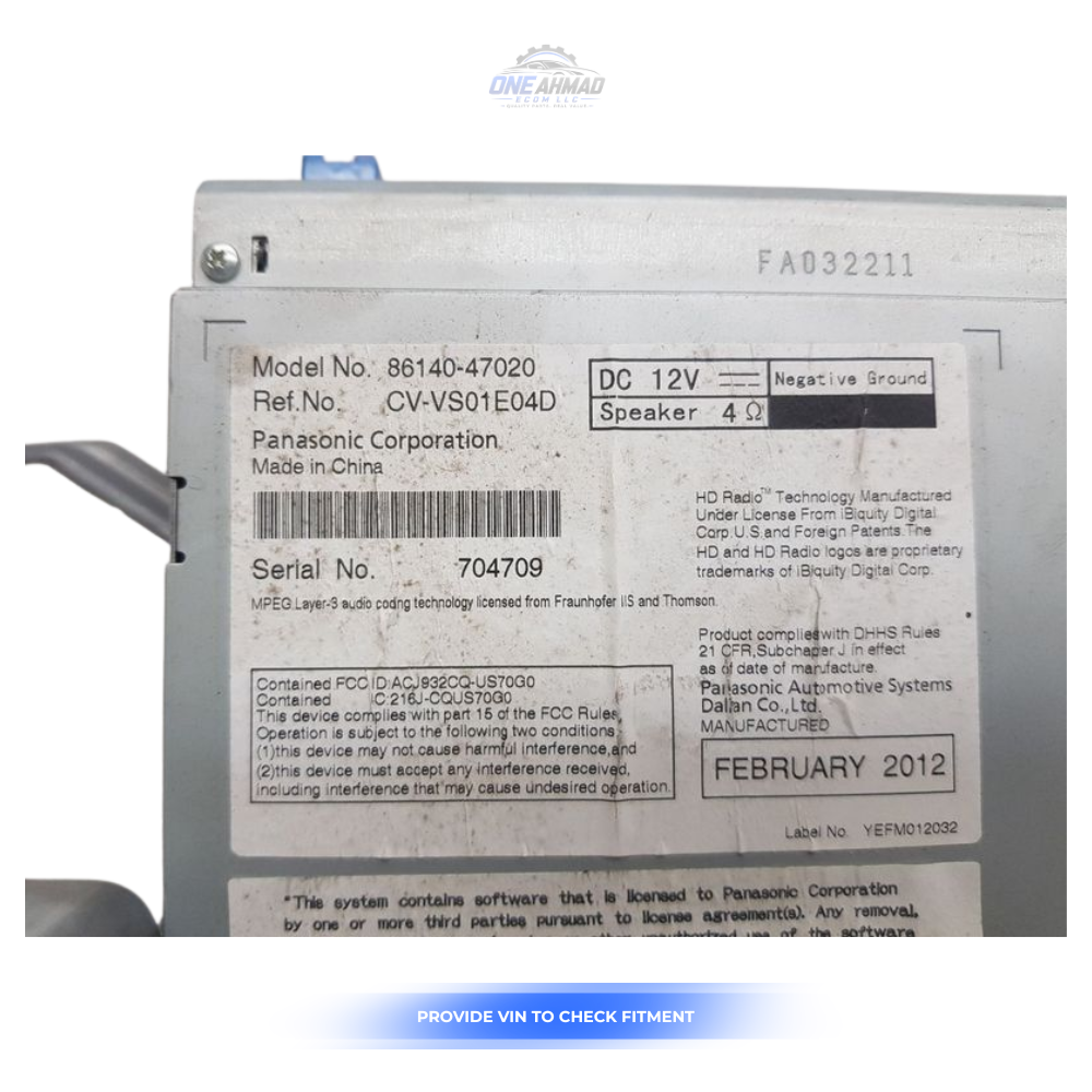 2012–2014 Toyota Prius Radio Receiver ID 57011 OEM — view 4