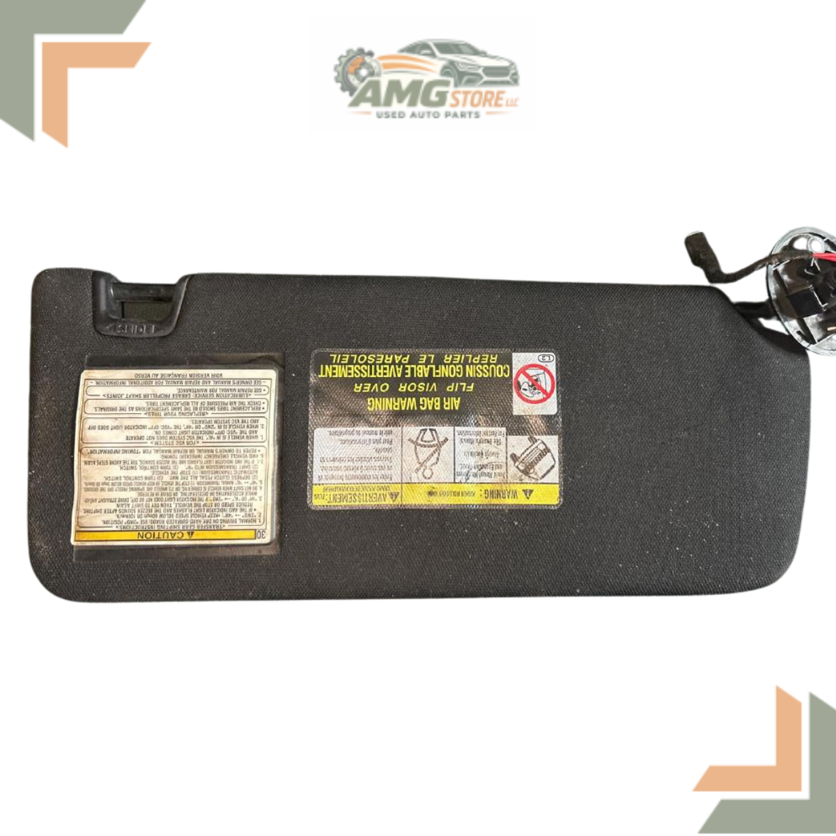 2016–2023 Toyota Tacoma Left Driver Side Sun Visor Illumination Black OEM — view 5