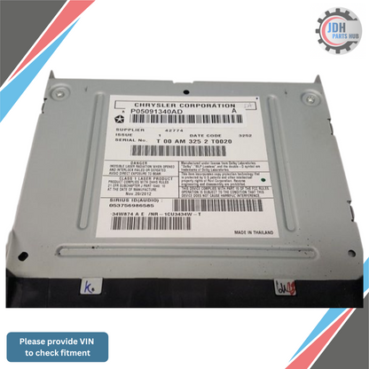 2013 Jeep Grand Cherokee Radio with Navigation Sat CD DVD HDD Face ID RHB OEM — view 2