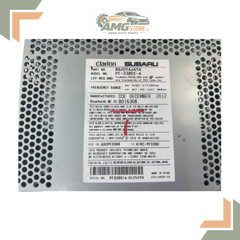 2012–2014 Subaru Legacy AM FM CD Radio Receiver ID CE617U1 — view 5