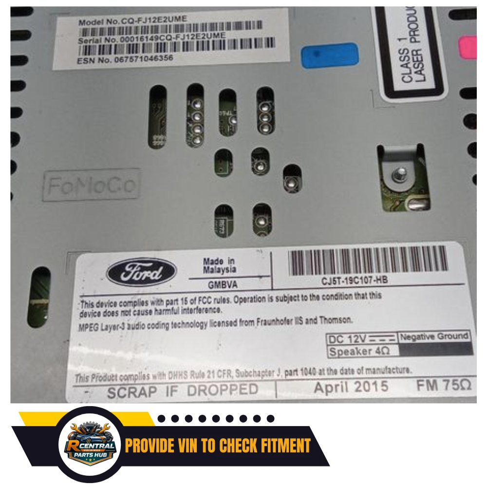 2015–2016 Ford Escape AM FM CD Radio Receiver CJ5T-19C107-HA — view 3