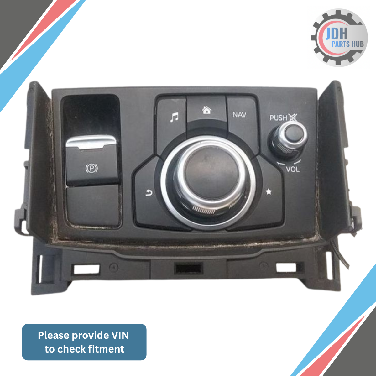 2016–2018 Mazda 3 Radio Nav Control Console with Electric Parking Brake OEM — view 1