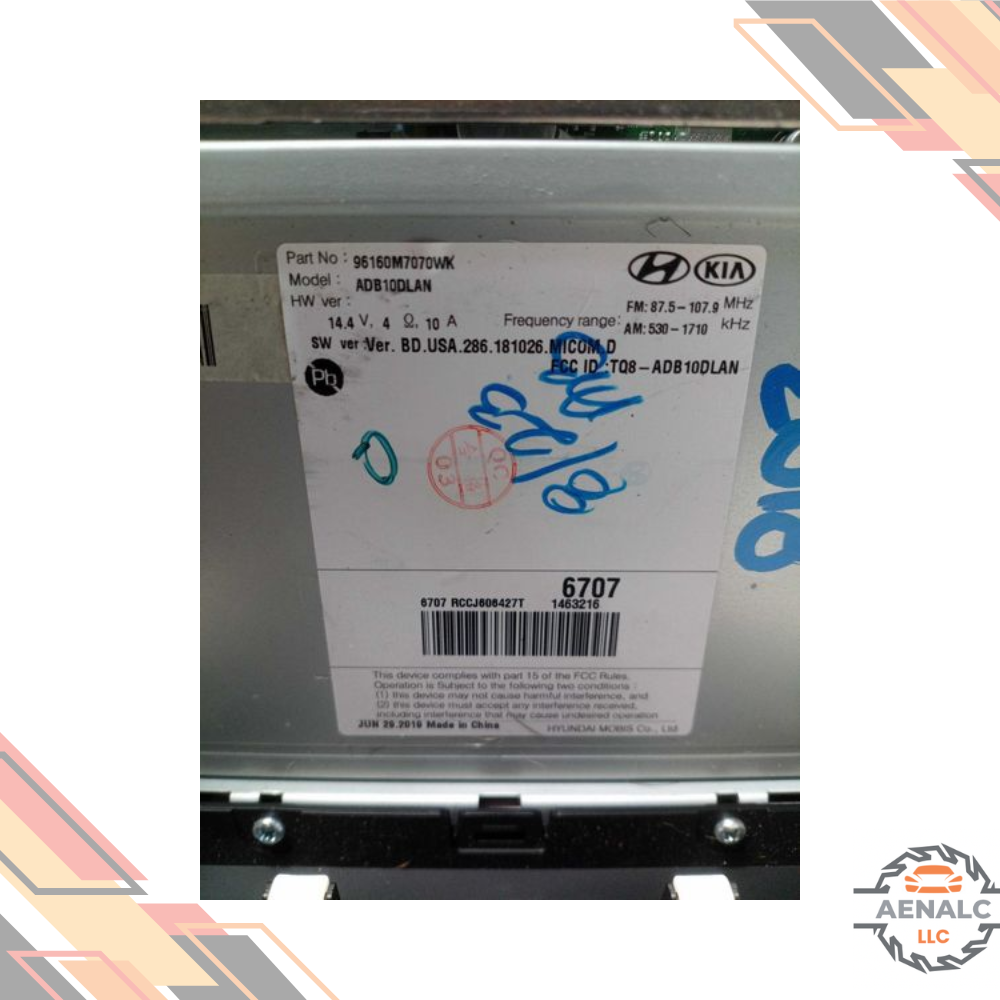 2019–2020 Kia Forte AM FM Radio Receiver Display Screen without Navigation OEM — view 3