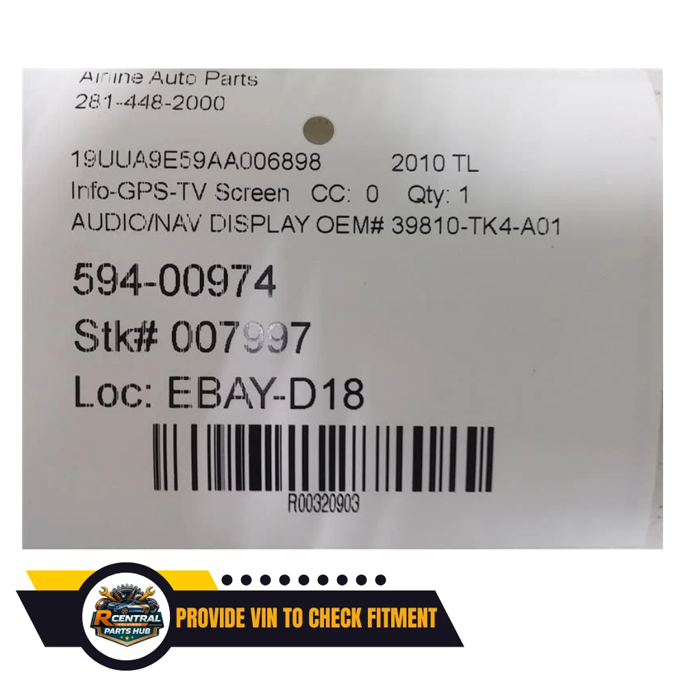 2009–2011 Acura TL Information TV Display Screen With Navigation OEM — view 4