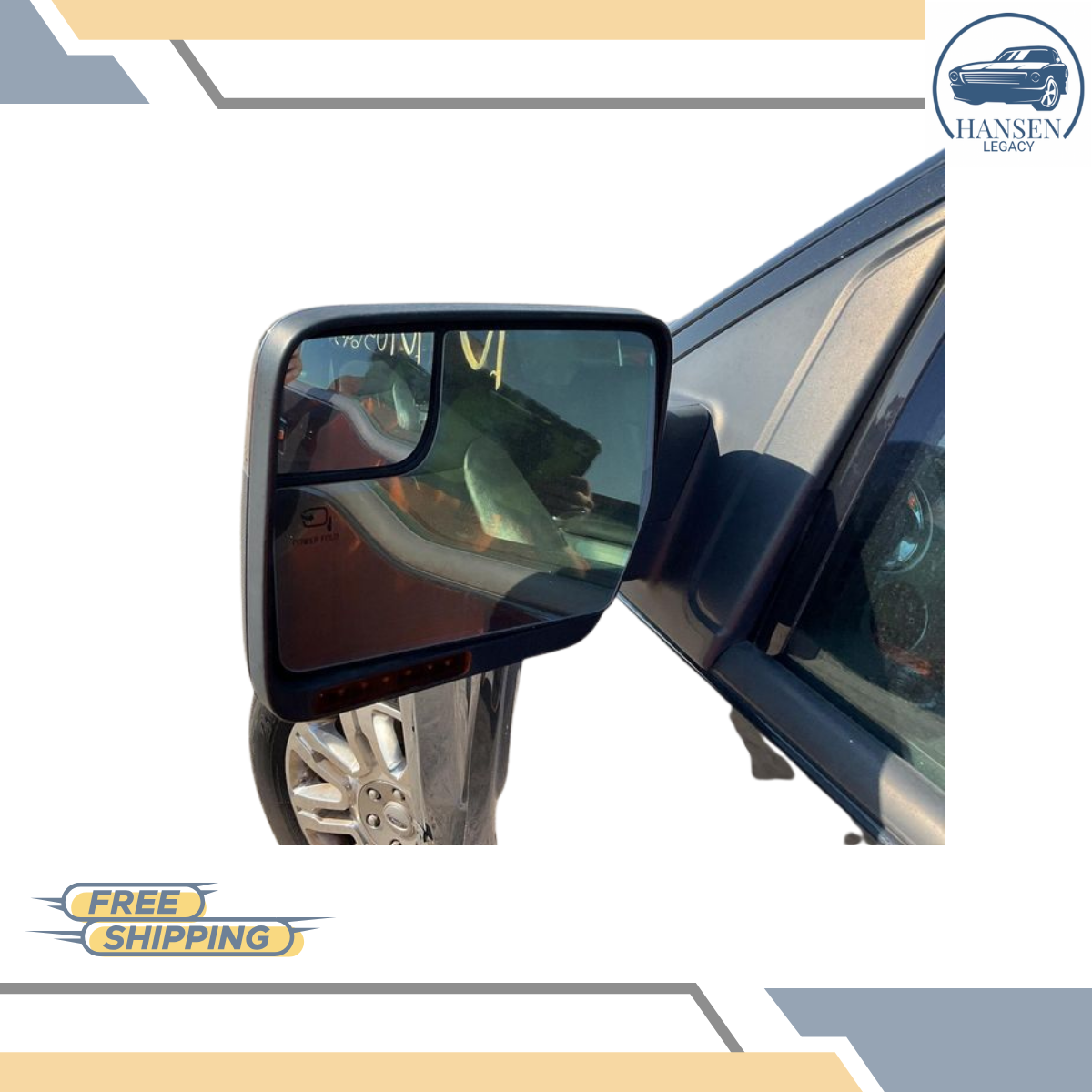 2011–2014 Ford F150 Left Driver Side View Mirror Power Folding Chrome Cap LH — view 1