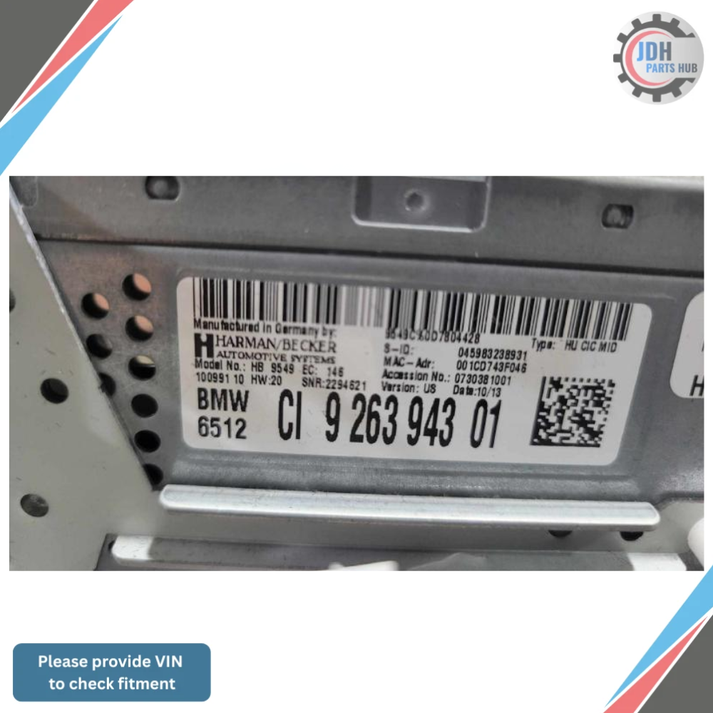 2011–2013 BMW X5 AM FM CD Satellite Radio Player Receiver without Navigation OEM — view 3