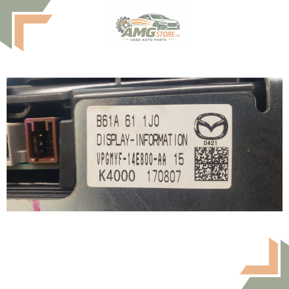 2014–2016 Mazda 3 AM FM Display Screen OEM — view 3