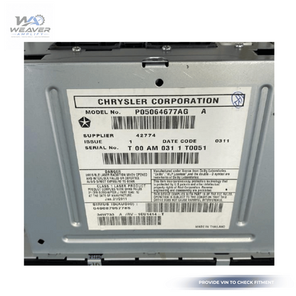 2011–2017 Jeep Patriot Compass AM FM CD DVD Satellite Radio Receiver ID RBZ OEM — view 5