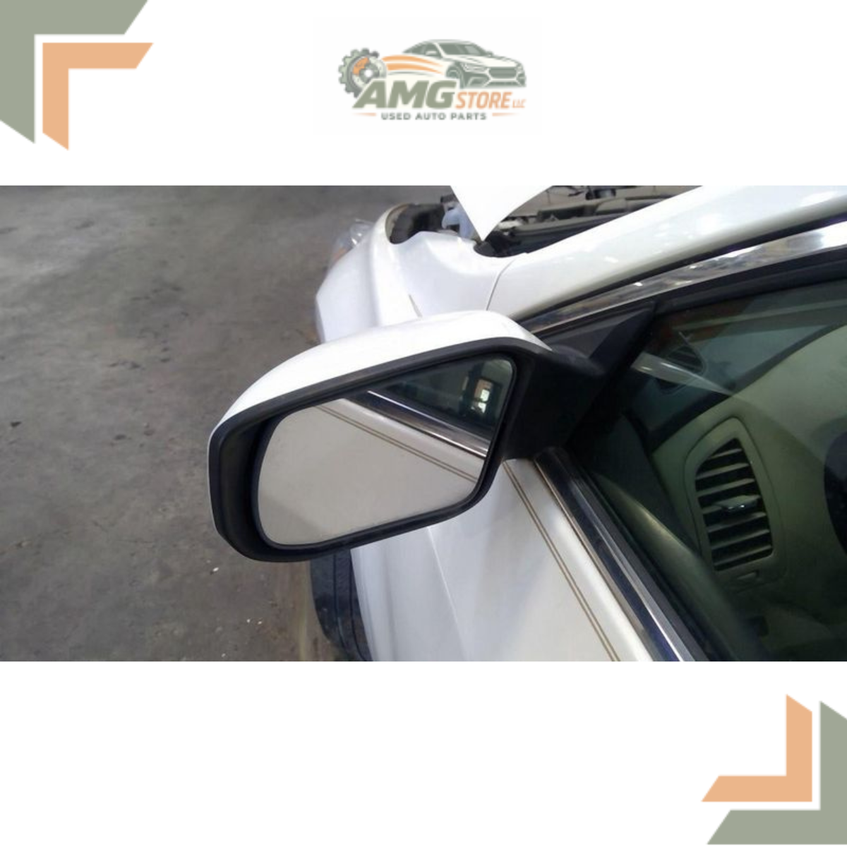 2013–2018 Nissan Altima Sedan Left Driver Side View Door Mirror White OEM — view 4
