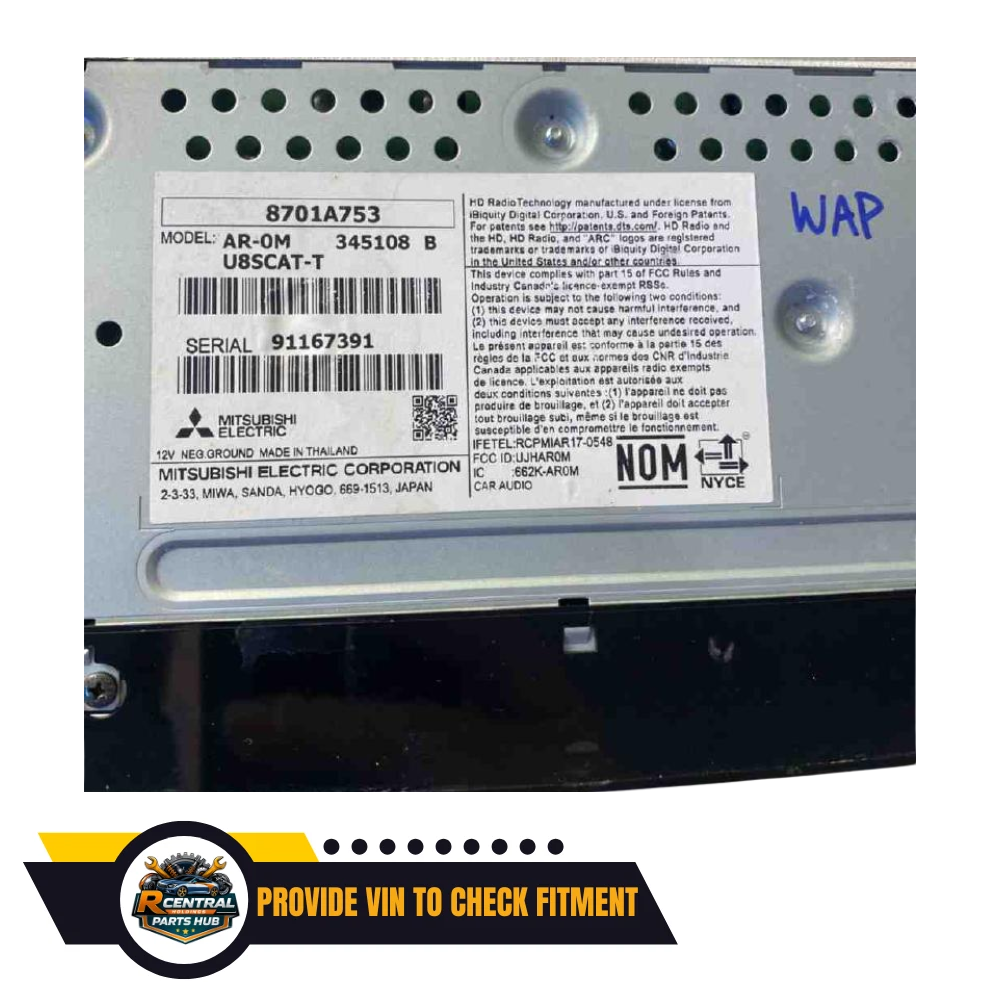 2018–2024 Mitsubishi Outlander 7" Touch Screen Display Radio Receiver OEM — view 3