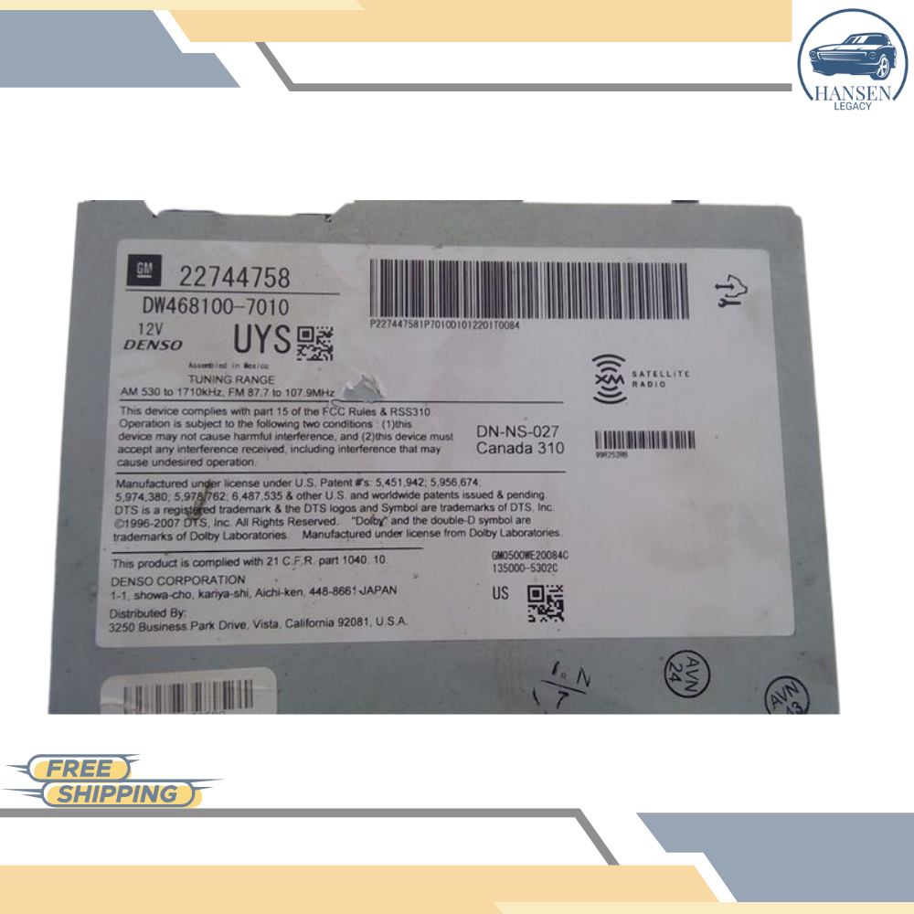 2011 Chevrolet Cruze Equinox AM-FM-XM-CD-DV<wbr/>D-40GB Radio Receiver UYS — view 4