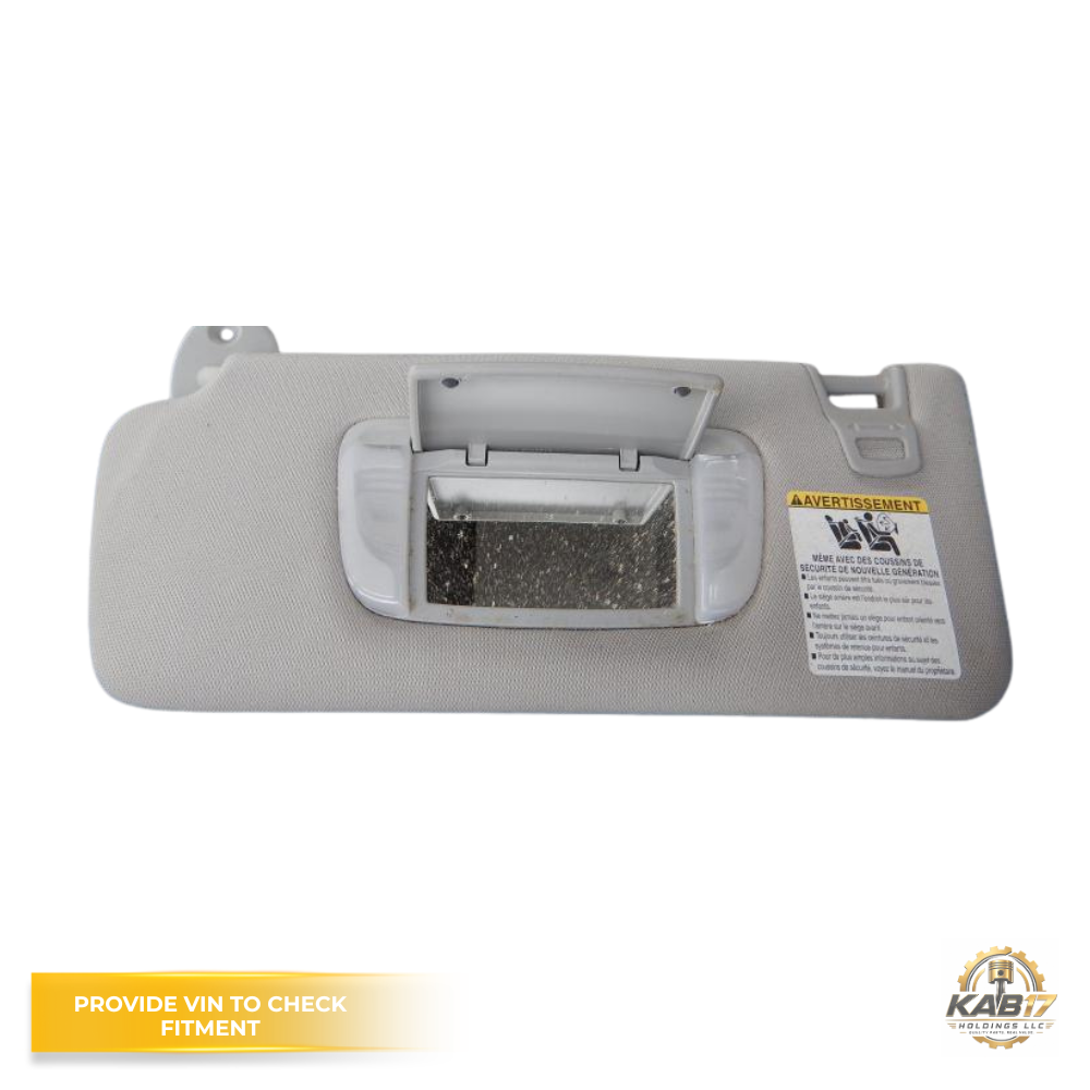 2016–2023 Toyota Tacoma LH Driver Sunvisor with Mirror & Light Gray OEM — view 2